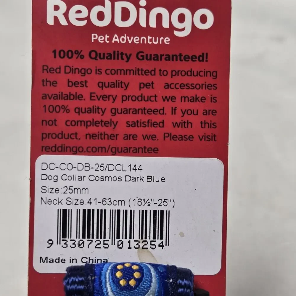 Red Dingo Dog Collar 25mm Blue